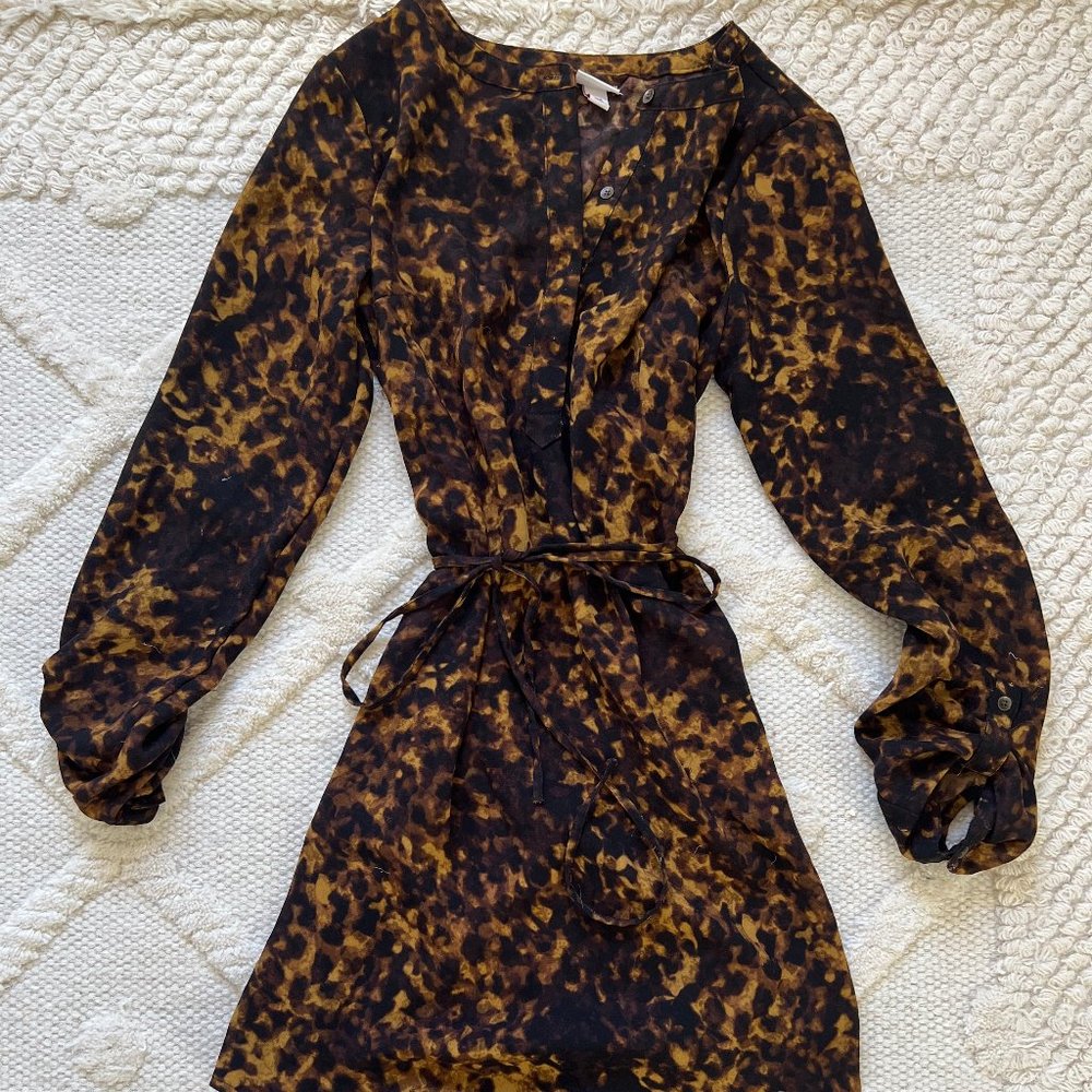 Small Merona Tortoise print long sleeve dress